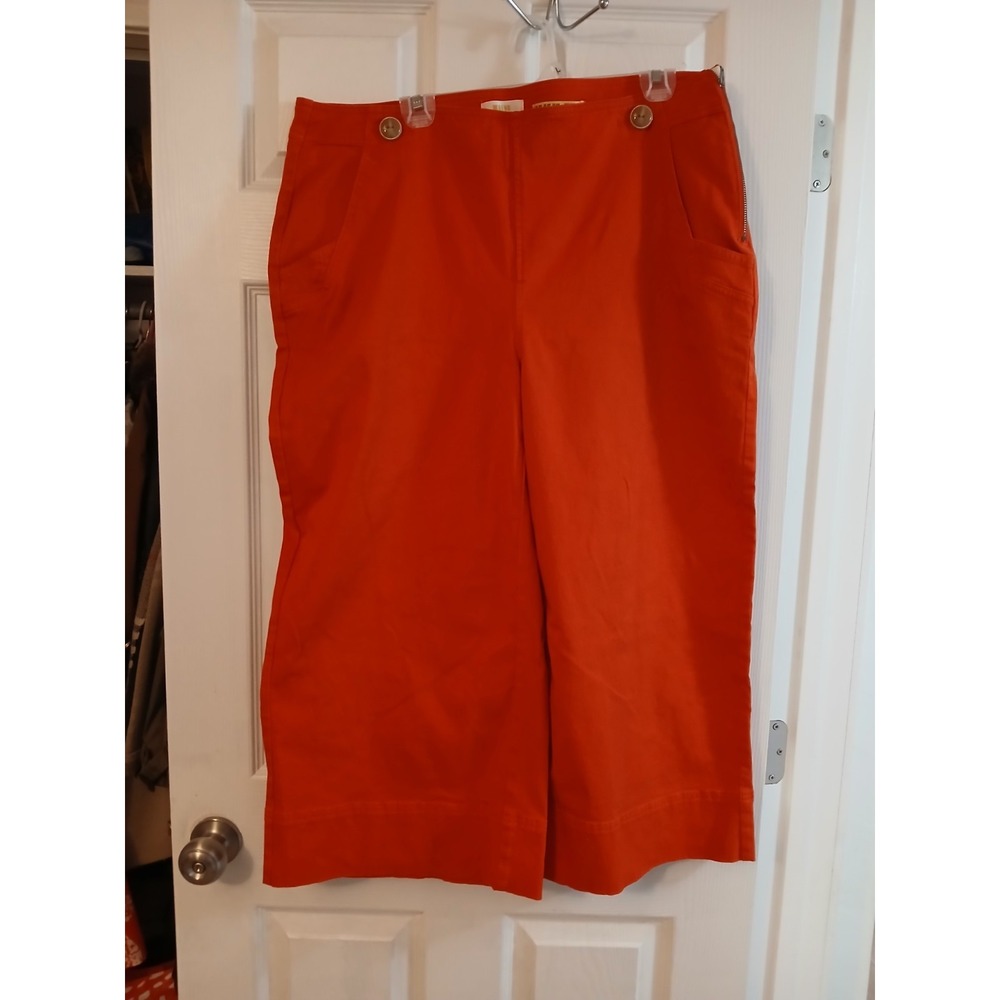 Maeve Anthropologie Colette Pants Orange 16 W Wide Leg Cropped